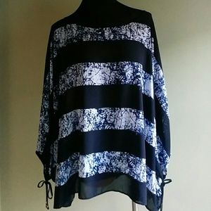 New Michael Kors striped batwing pancho